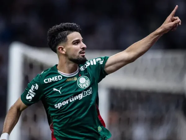 Flaco López comemora gol da vitória do Palmeiras sobre o Corinthians no Paulistão 2026.