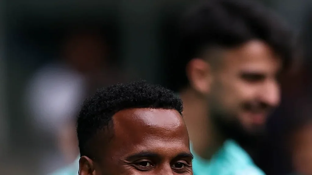 Jhon Arias, do Palmeiras, durante treino no Nubank Parque
