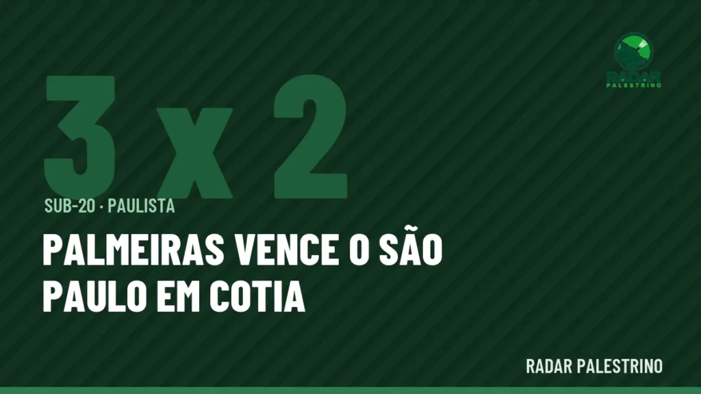 3 x 2 — Palmeiras vence o São Paulo em Cotia