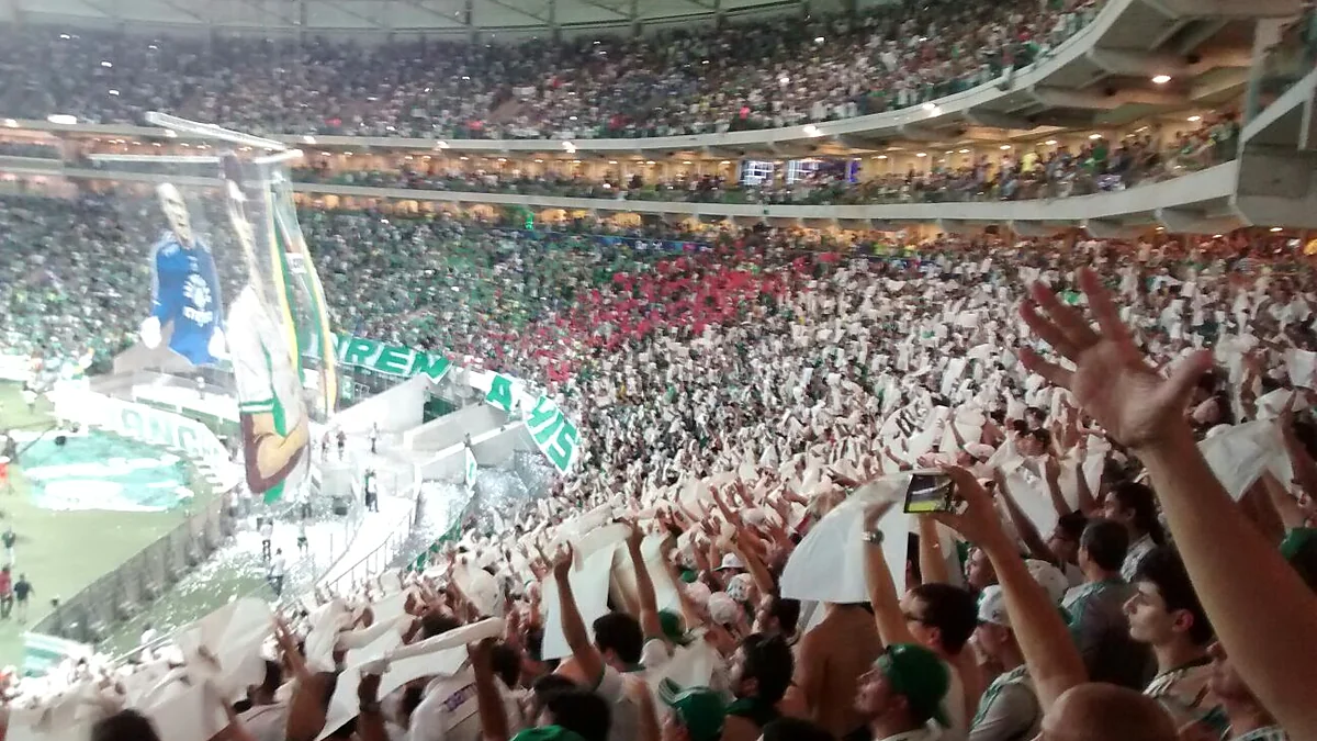Torcida do Palmeiras no setor Gol Norte