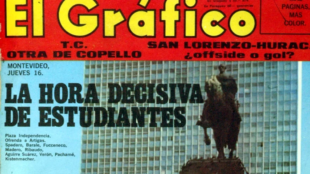 Capa da El Gráfico de 1968 sobre o jogo extra da final da Libertadores entre Palmeiras e Estudiantes, em Montevidéu
