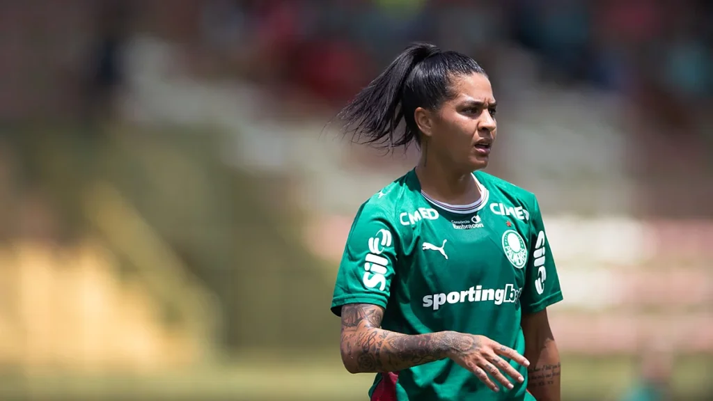 Brena Carolina, do Palmeiras, no amistoso contra a Ferroviária