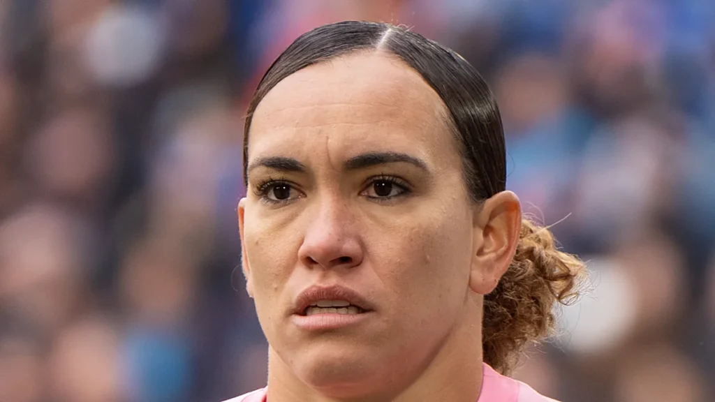 A goleira Kate Tapia pela seleção da Colômbia, em março de 2026