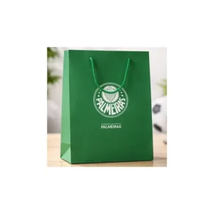 Sacola Para Presente Oficial Licenciada Palmeiras Media Verde