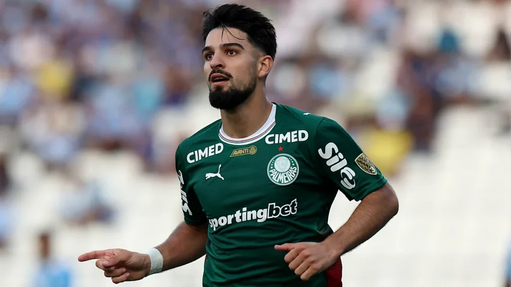 Palmeiras fora de casa: Flaco López comemora gol na vitória sobre o Sporting Cristal pela Libertadores
