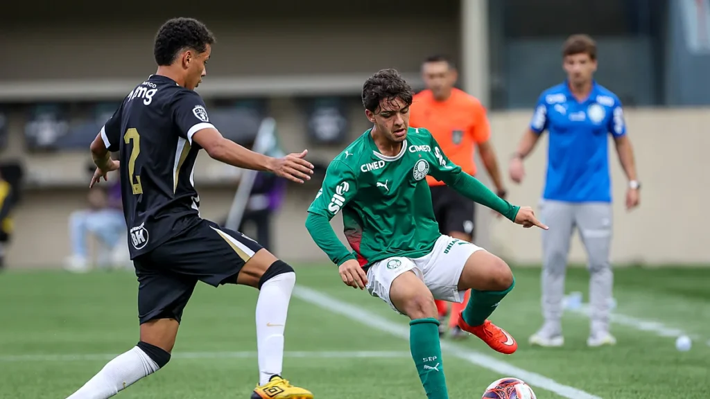 Partida entre Palmeiras e Atlético-MG, válida pela volta das quartas de final do Campeonato Brasileiro Sub-17, na Arena Crefi